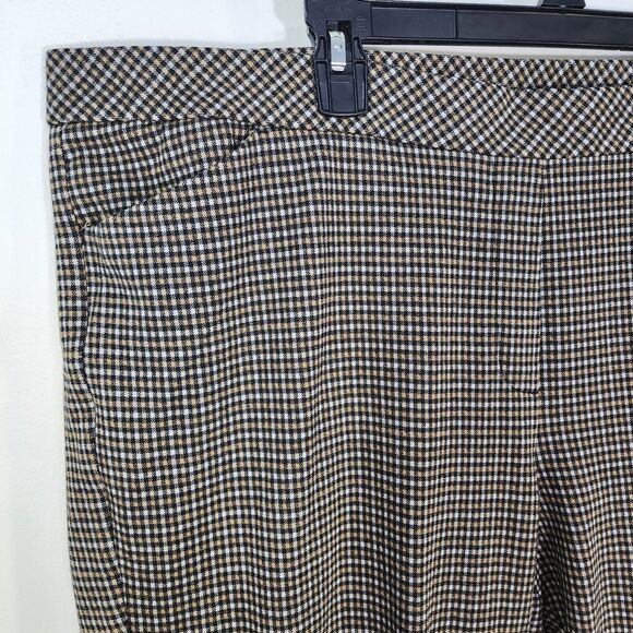 J. Jill Women Pants Size 3X Ponte Pull On Black Tan Checked Slim Leg Pocket Knit - Picture 6 of 9